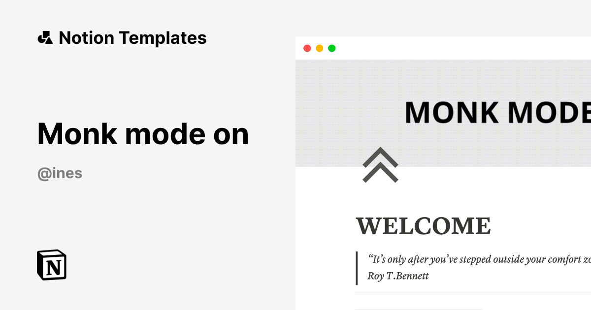 Monk mode on Template | Notion Marketplace