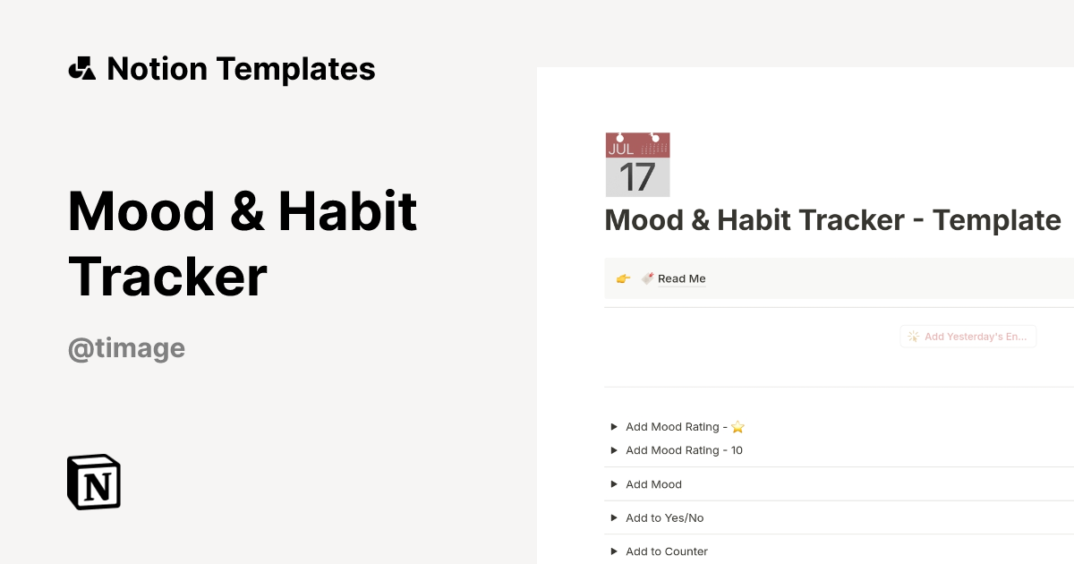 Mood & Habit Tracker Template | Notion Marketplace