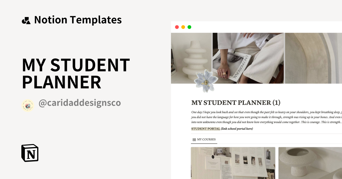 My Student Planner Template Notion Marketplace