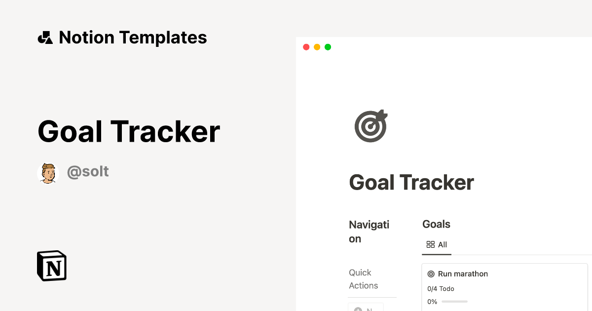 Goal Tracker Template Notion Marketplace