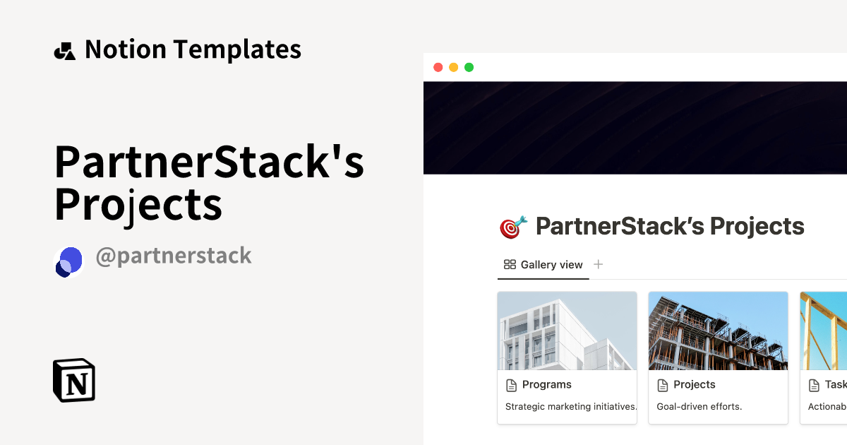 PartnerStack's Projects Template | Notion Marketplace