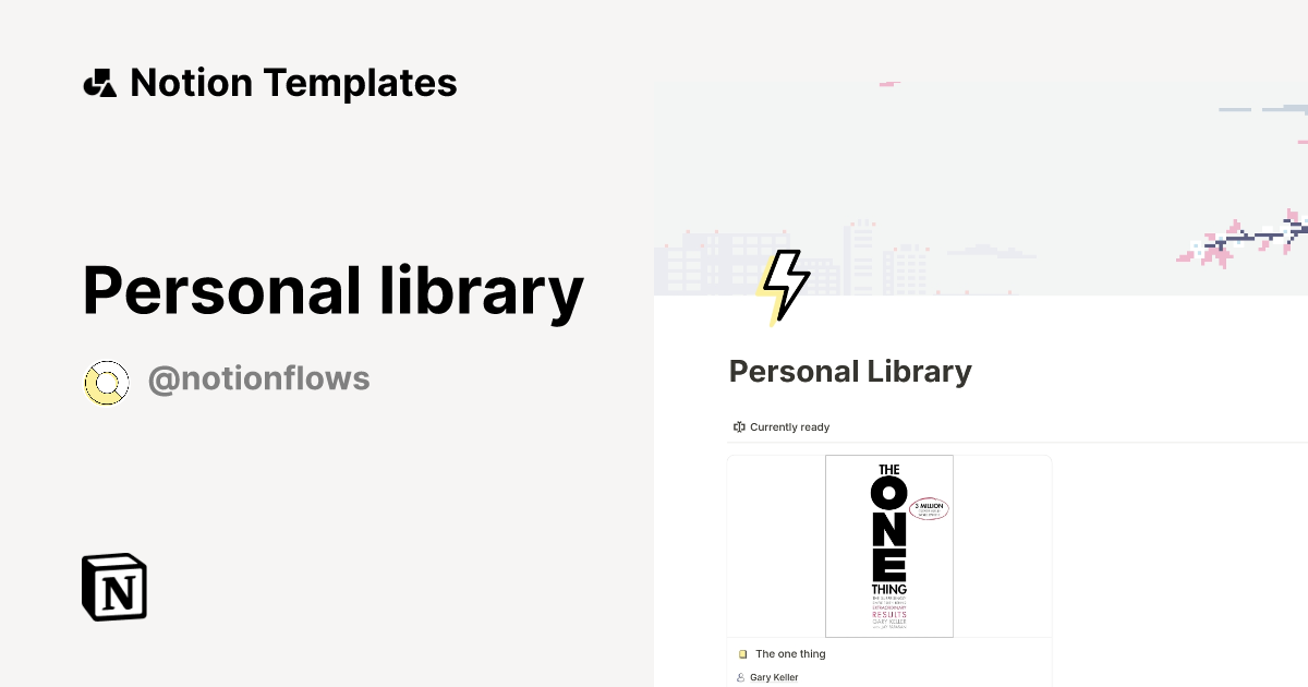 Personal library Template by NotionFlows | Notion Marketplace