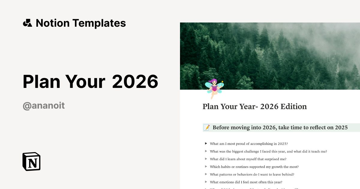Plan Your 2026 Template | Notion Marketplace