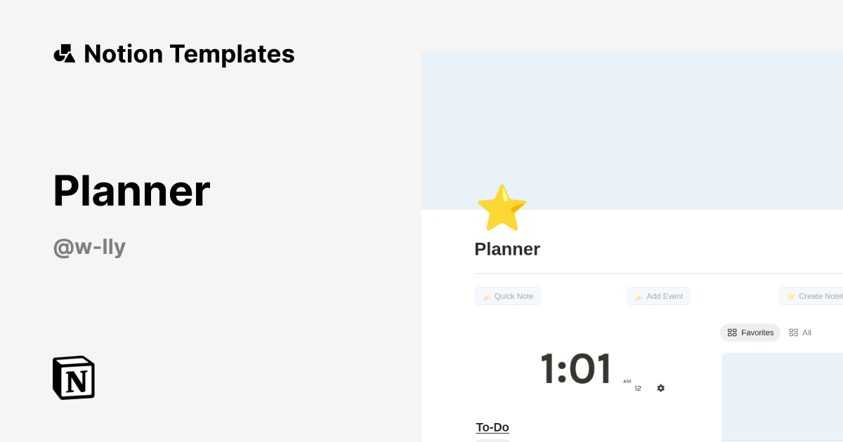 Planner Template | Notion Marketplace