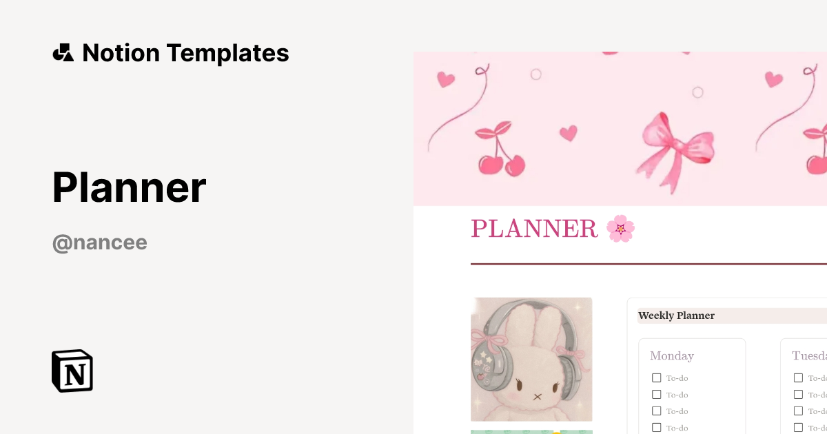 Planner Template | Notion Marketplace