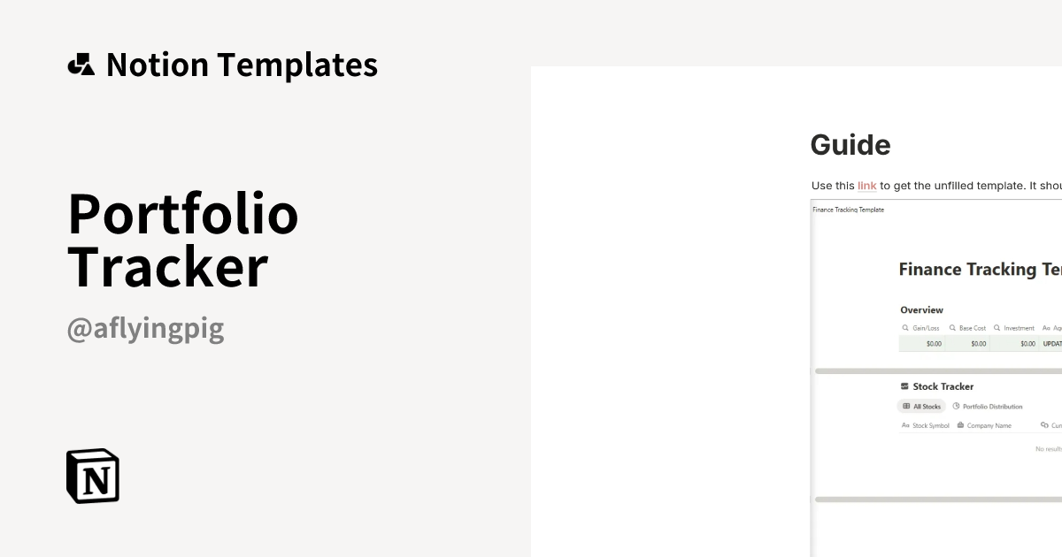 Portfolio Tracker Template | Notion Marketplace