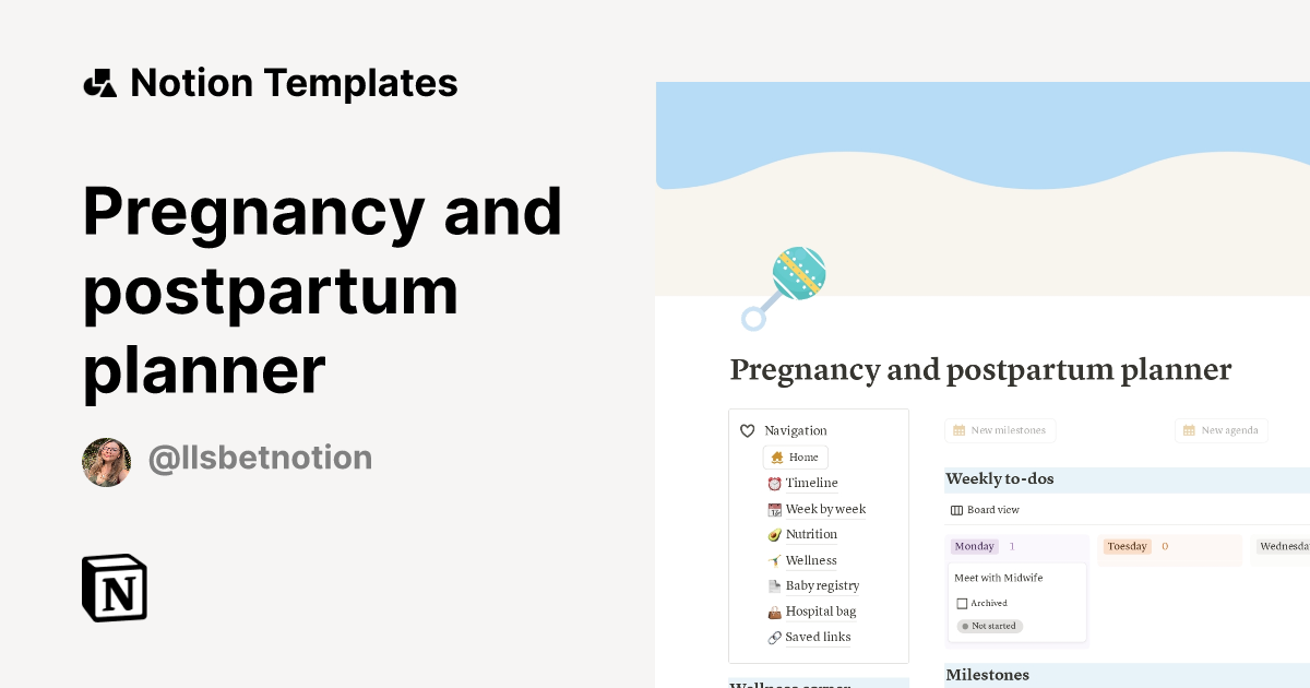 Pregnancy And Postpartum Planner Template Notion Marketplace