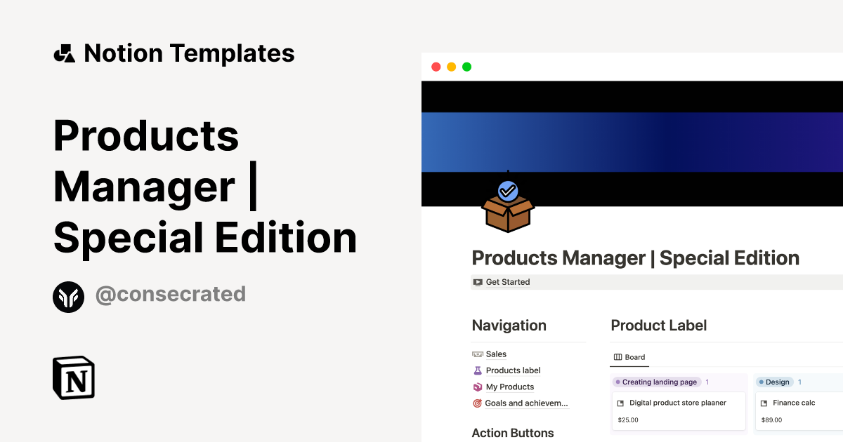 Products Manager | Special Edition Template | Notion Marketplace