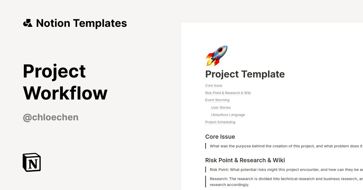 Project Workflow Template by ChloeChen | Notion Marketplace