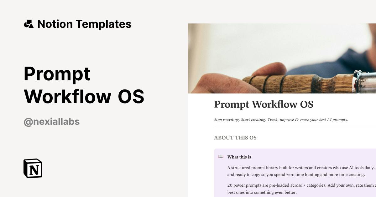 Prompt Workflow OS Template | Notion Marketplace