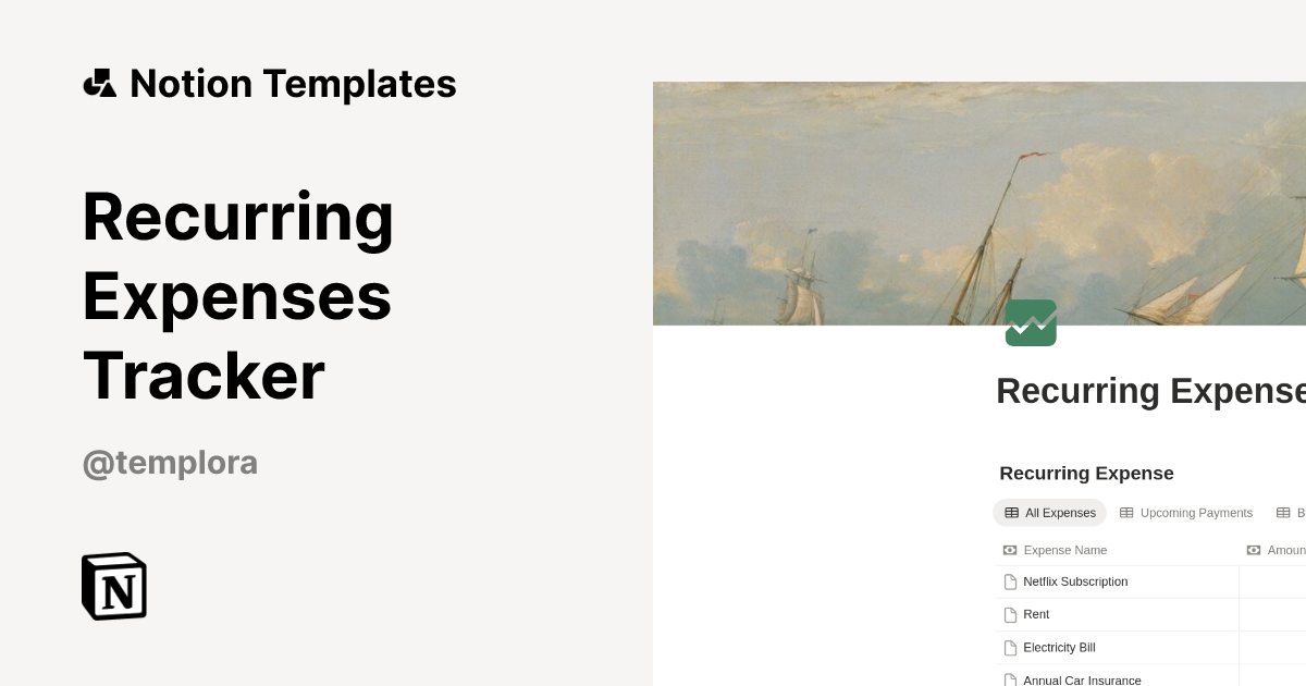 Recurring Expenses Tracker Template | Notion Marketplace