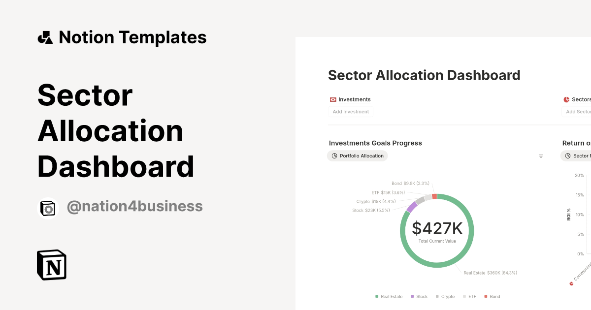 Sector Allocation Dashboard Template | Notion Marketplace