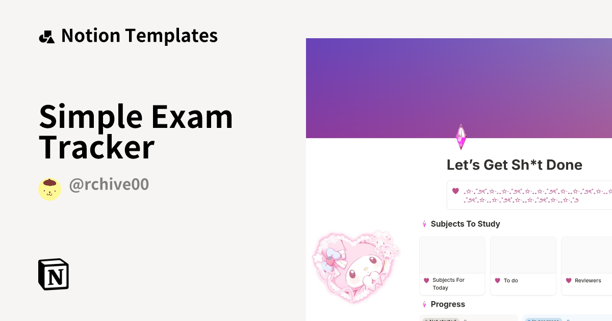 Simple Exam Tracker Template | Notion Marketplace