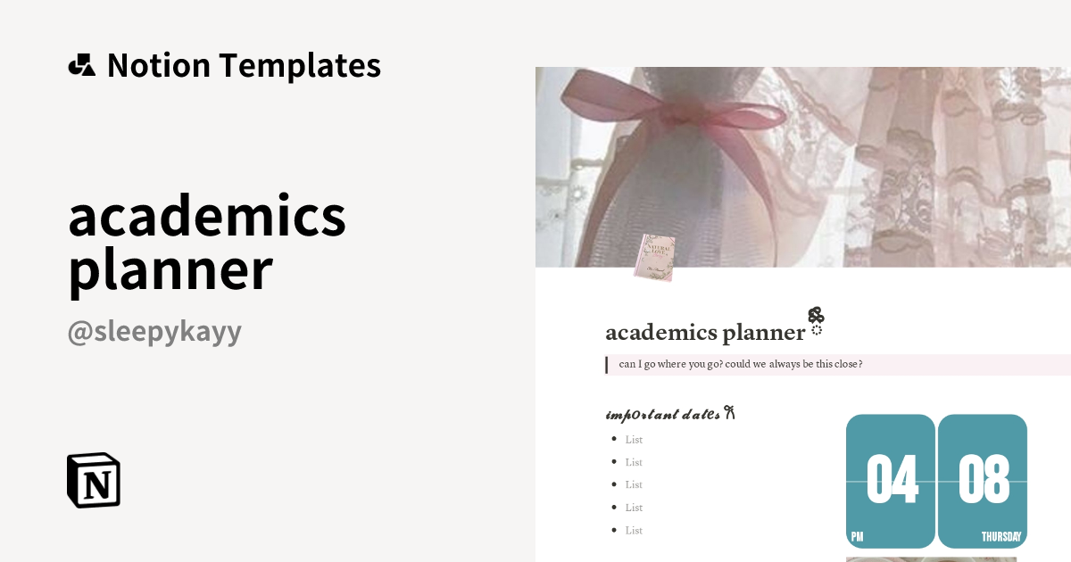 academics planner Template by kayy | Notion Marketplace