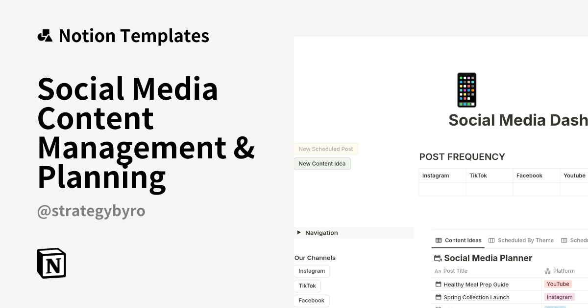 Social Media Content Management & Planning Template | Notion Marketplace