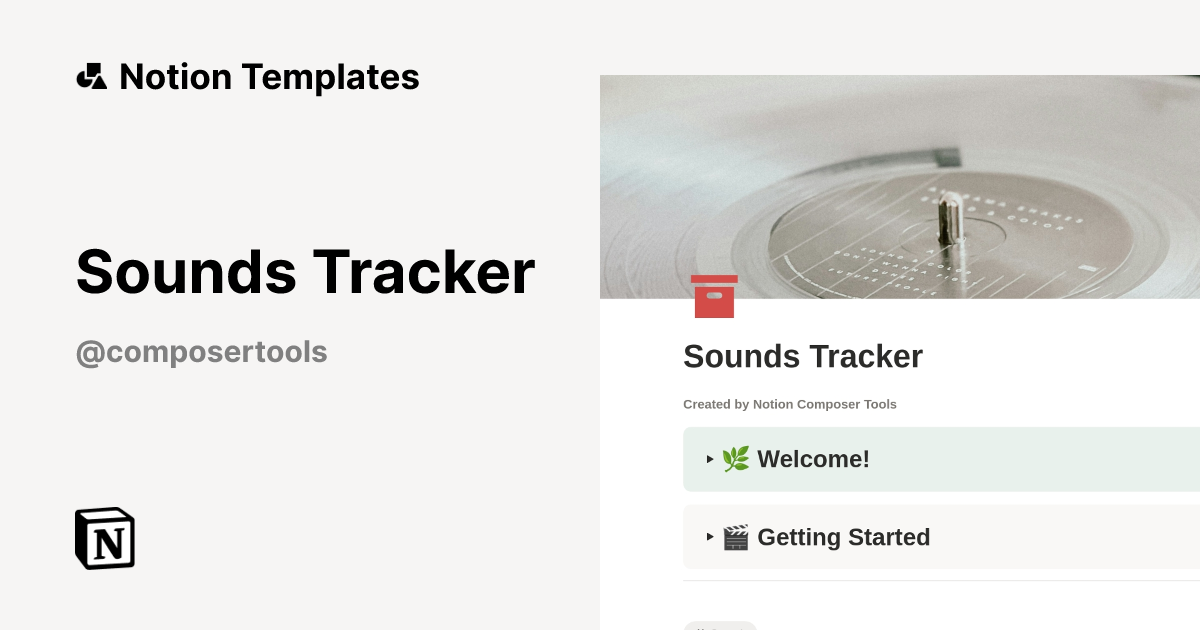 Sounds Tracker Template by Composer Tools | Notion Marketplace