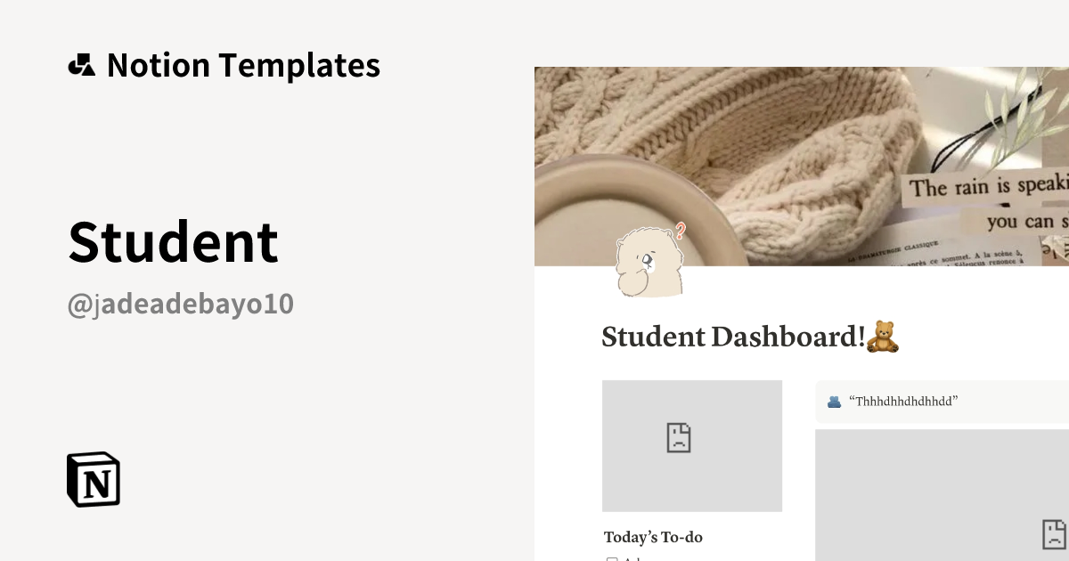 Student Template | Notion Marketplace