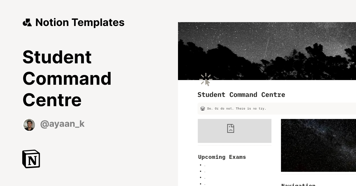 Student Command Centre Template | Notion Marketplace