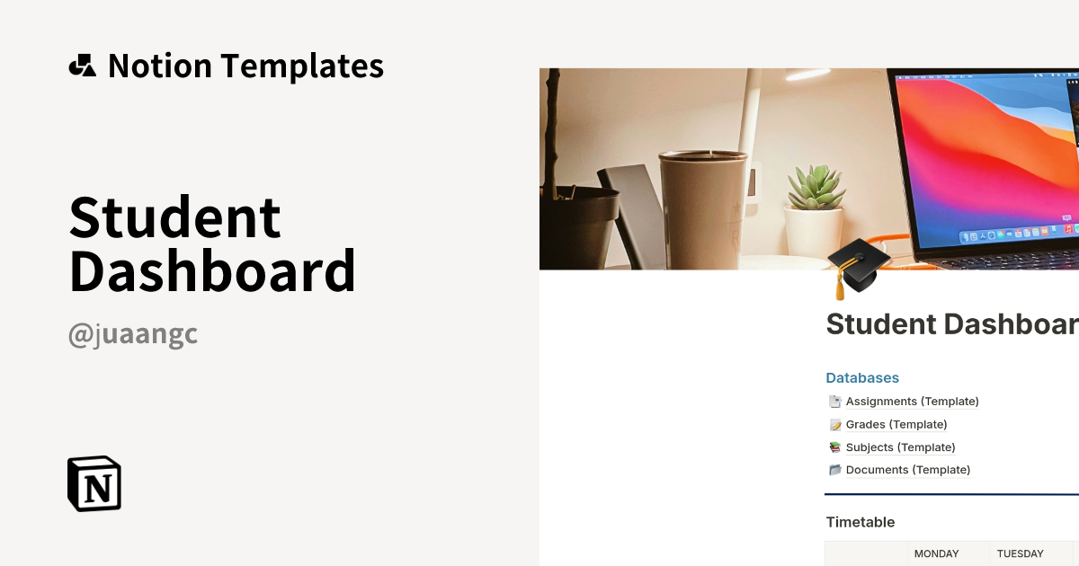 Student Dashboard Template | Notion Marketplace
