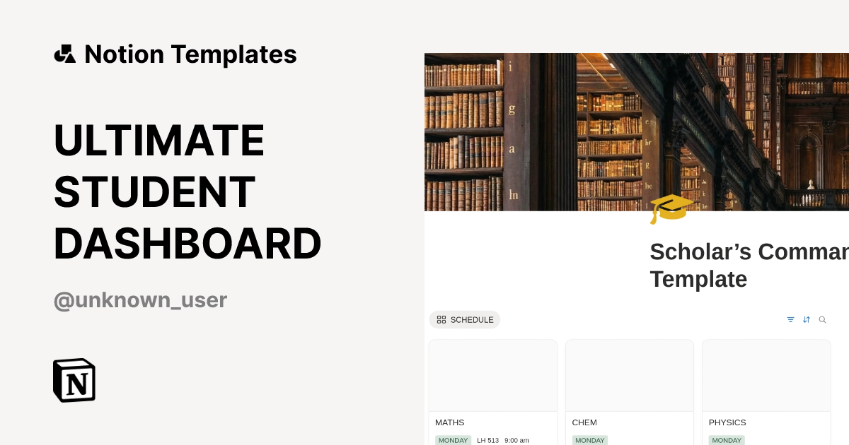 ULTIMATE STUDENT DASHBOARD Template by unknown | Notion Marketplace