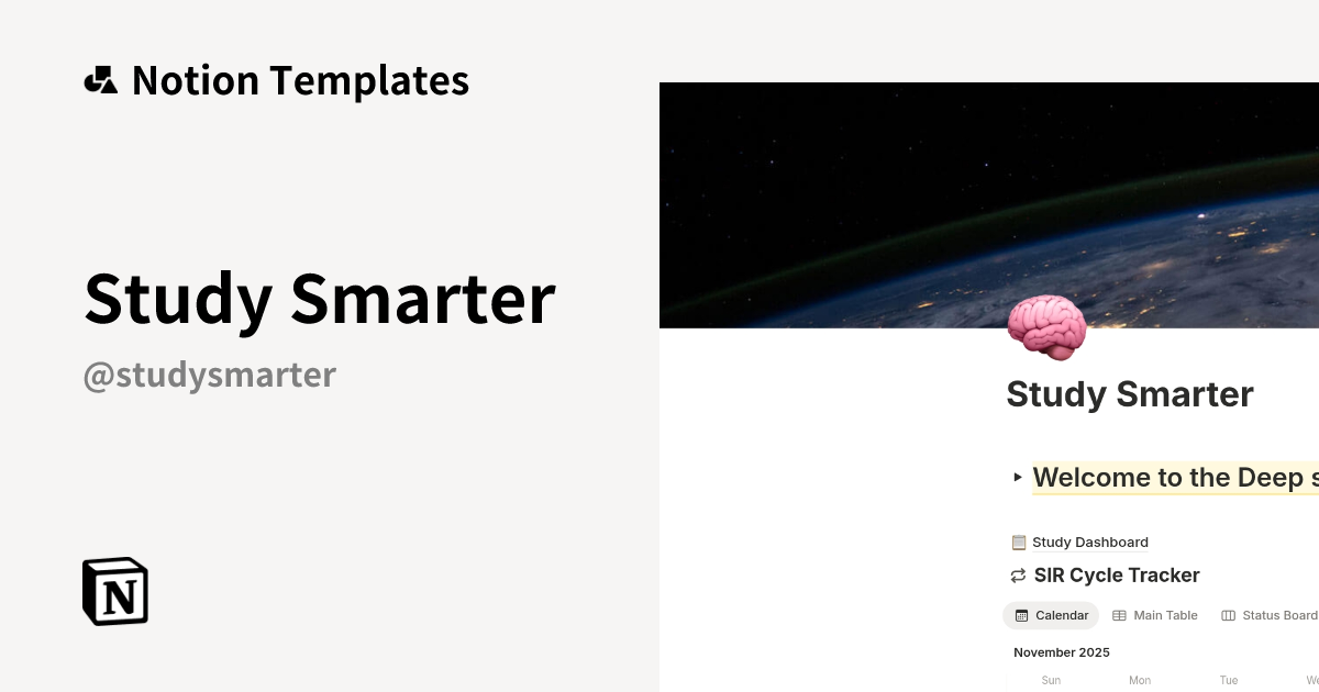Study Smarter Template by StudySmarter | Notion Marketplace
