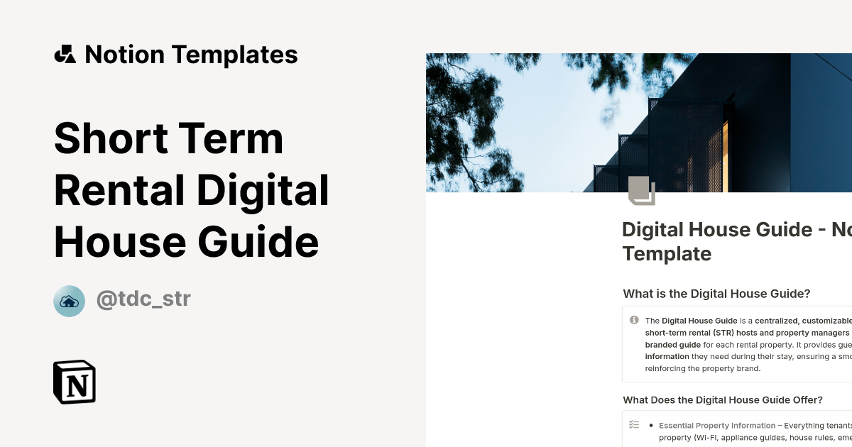 Short Term Rental Digital House Guide Template by The Dream Club STR ...