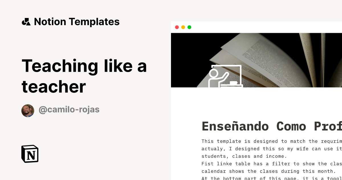 Teaching Like A Teacher Template Notion Marketplace
