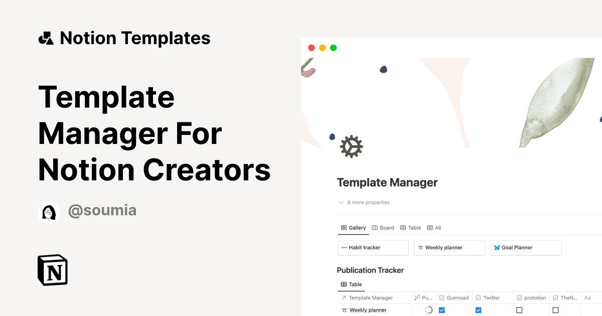Template Manager For Notion Creators Template | Notion Marketplace