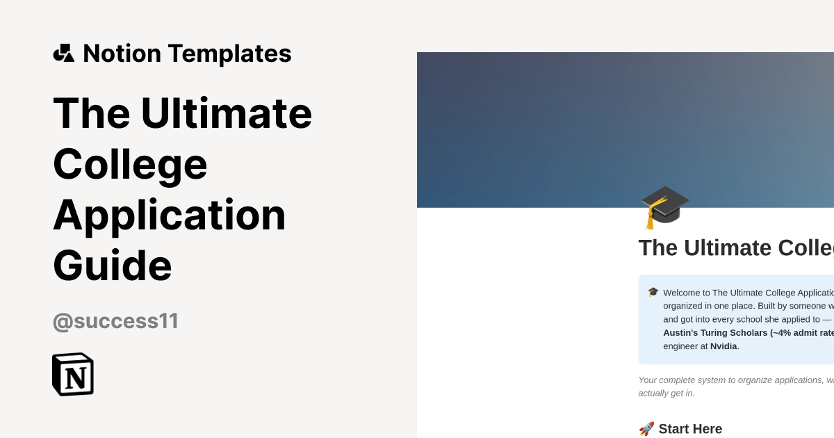 The Ultimate College Application Guide Template | Notion Marketplace