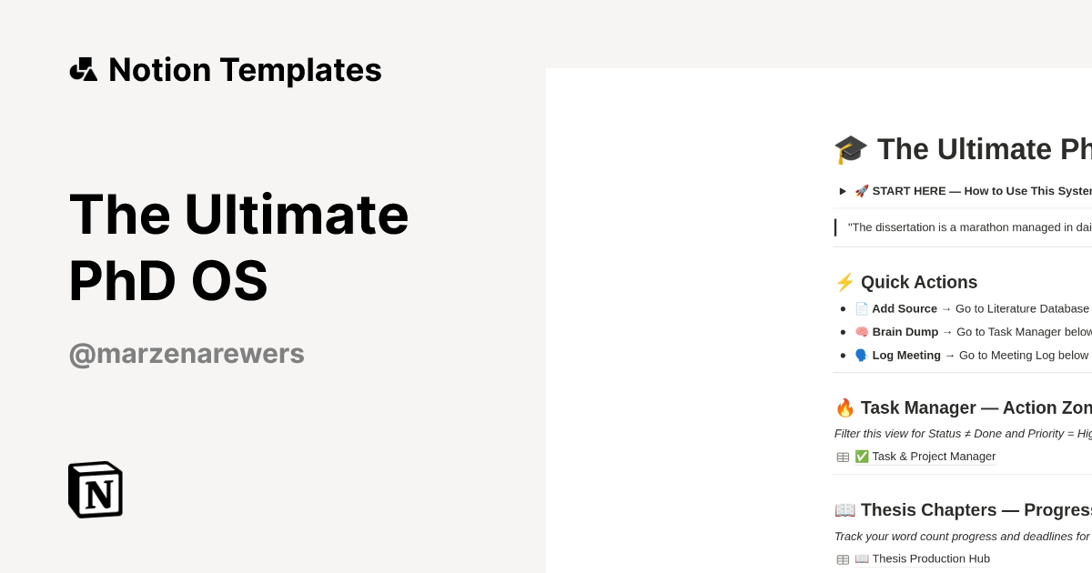 The Ultimate PhD OS Template | Notion Marketplace