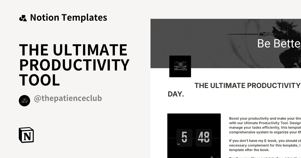 THE ULTIMATE PRODUCTIVITY TOOL Template Notion Marketplace