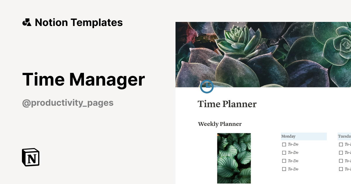 Time Manager Template | Notion Marketplace