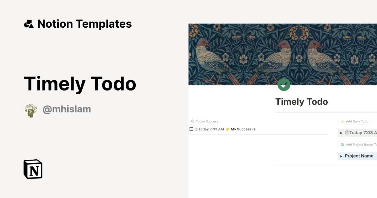 Timely Todo Template Notion Marketplace