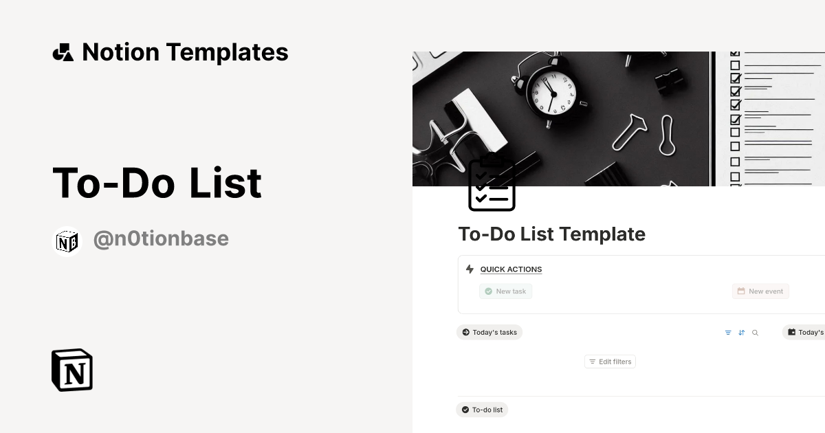 To Do List Template Notion Marketplace