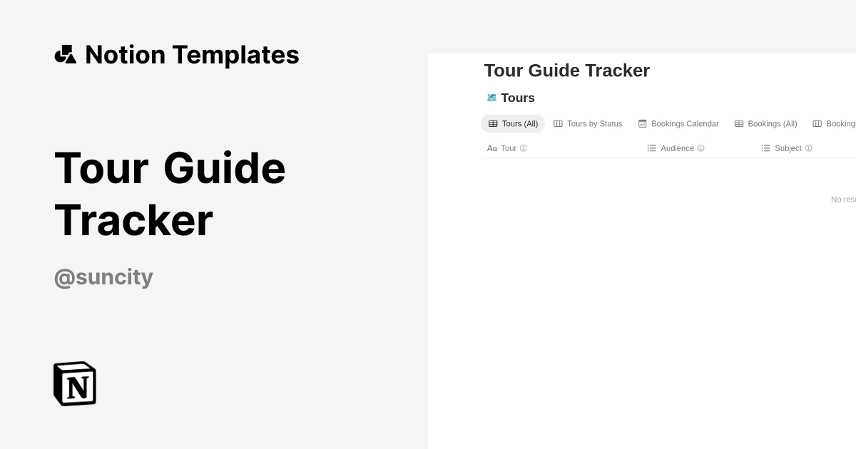 Tour Guide Tracker Template | Notion Marketplace