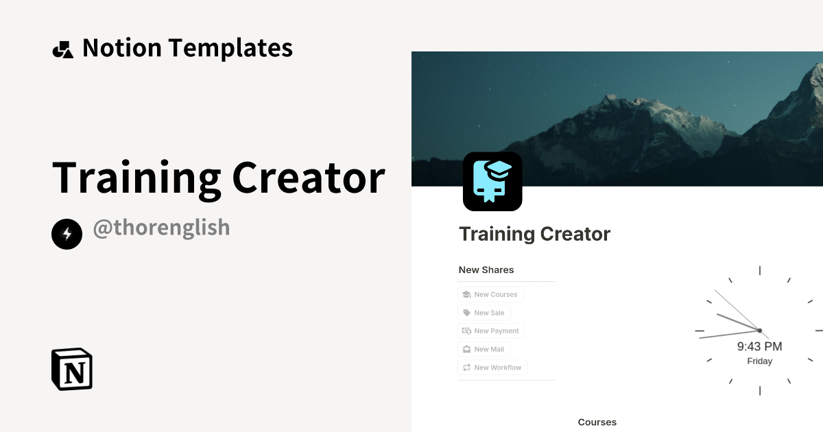 Training Creator Template by Thor | Notion Marketplace