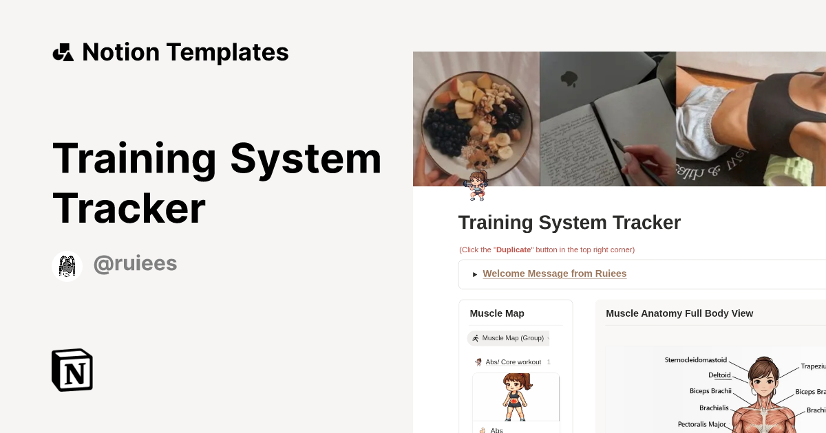 Training System Tracker Template by EnginBee | Notion Marketplace