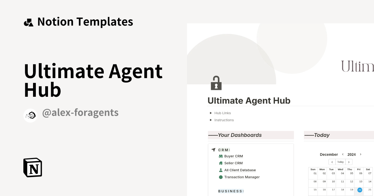 Ultimate Agent Hub Template By Alex Pumpkin Notion Marketplace