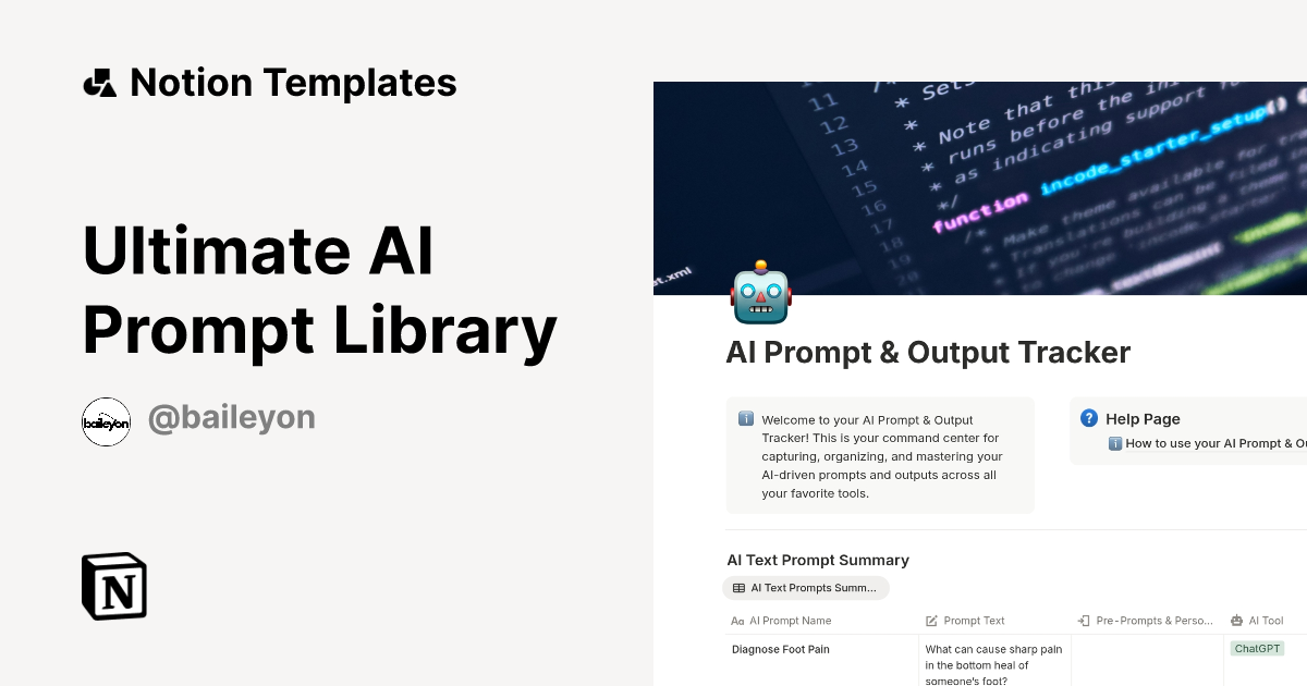 Ultimate AI Prompt Library Template | Notion Marketplace