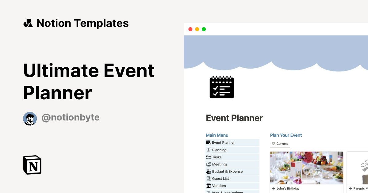 Ultimate Event Planner Template By Notion Byte Notion Marketplace