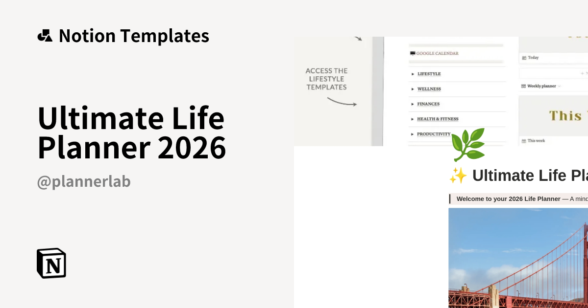 Ultimate Life Planner 2026 Template by Elmiftah bader | Notion Marketplace