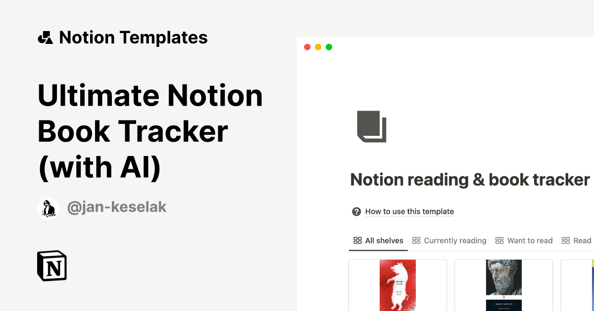 Ultimate Notion Book Tracker (with AI) Template | Notion Marketplace