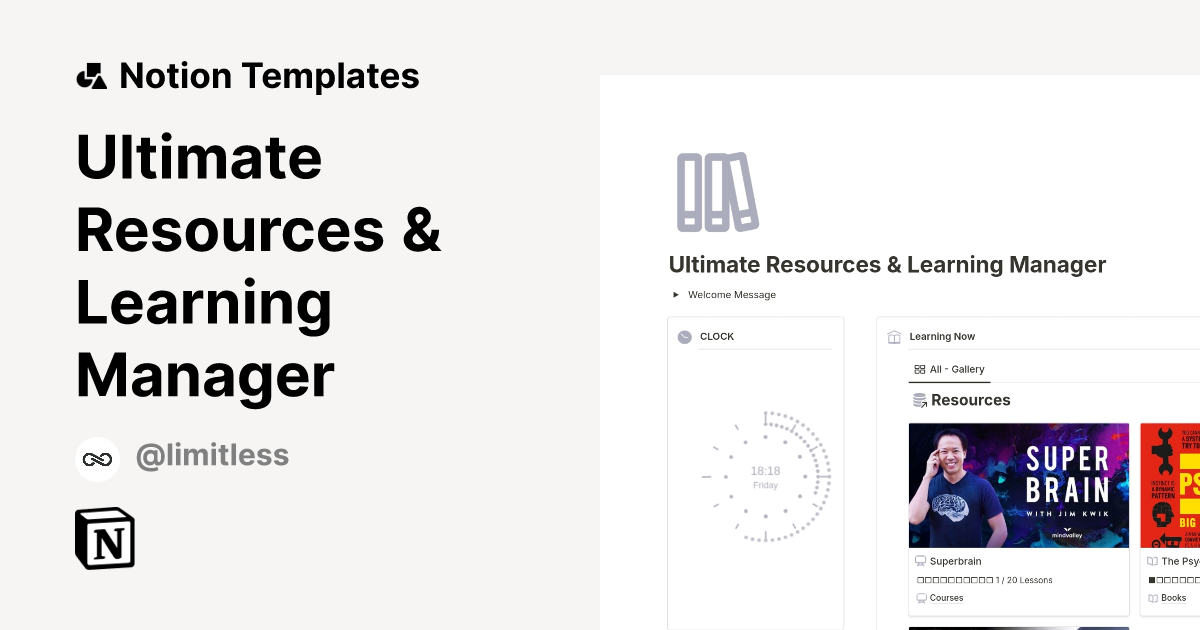 Ultimate Resources & Learning Manager Template | Notion Marketplace