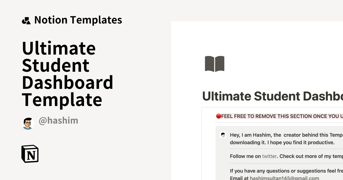 Ultimate Student Dashboard Template Template Notion Marketplace