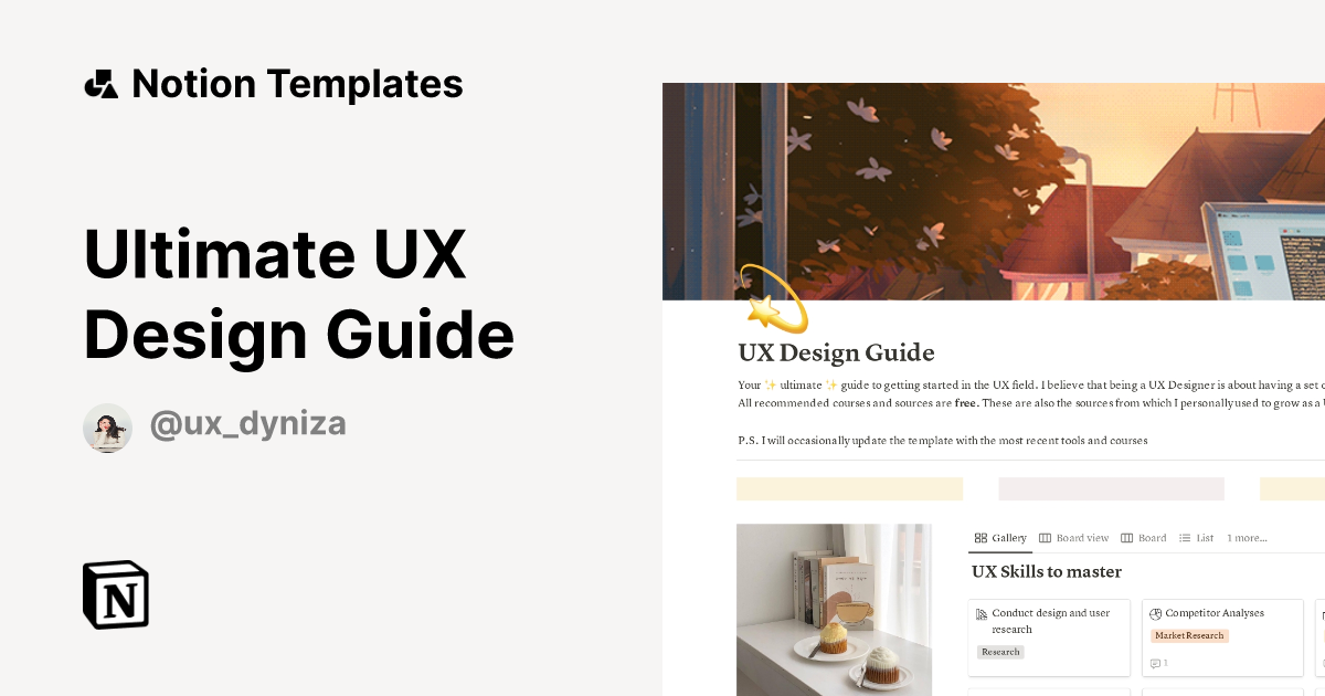 Ultimate UX Design Guide Template by Dyniza | Notion Marketplace