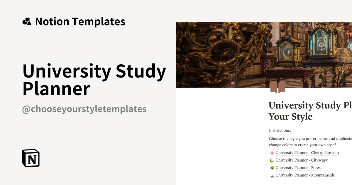 University Study Planner Template by Choose Your Style Templates ...