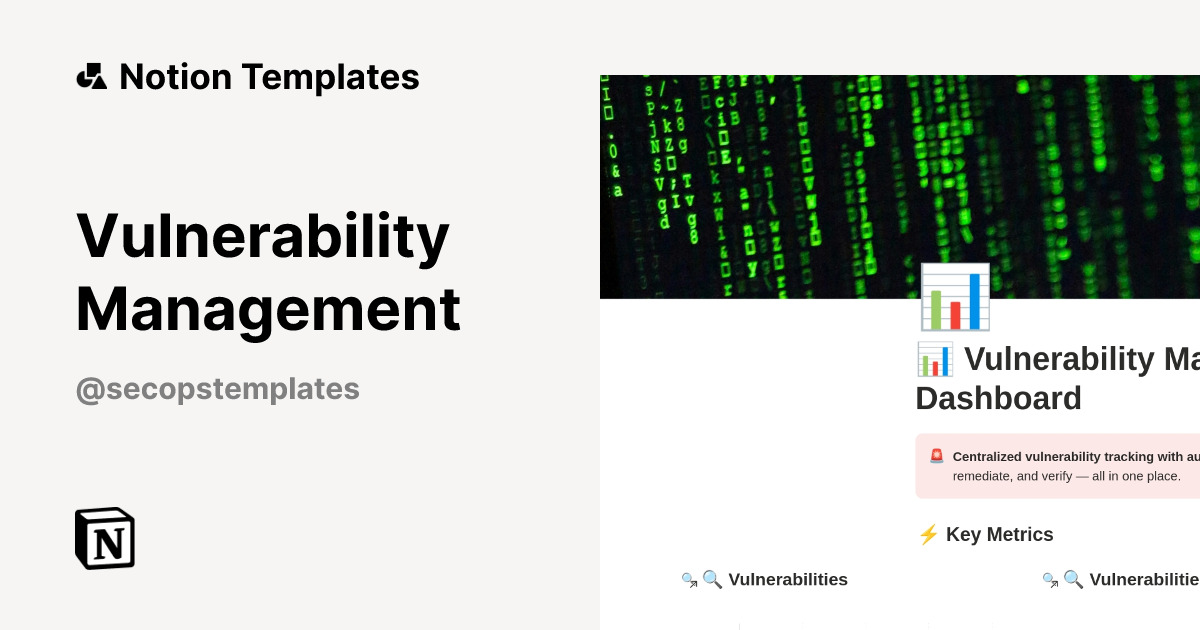 Vulnerability Management Template by SecOps Templates | Notion Marketplace