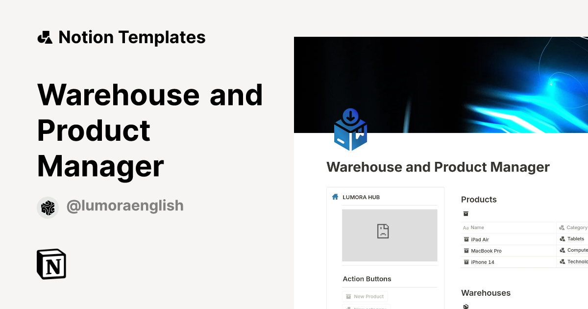 Warehouse and Product Manager Template | Notion Marketplace