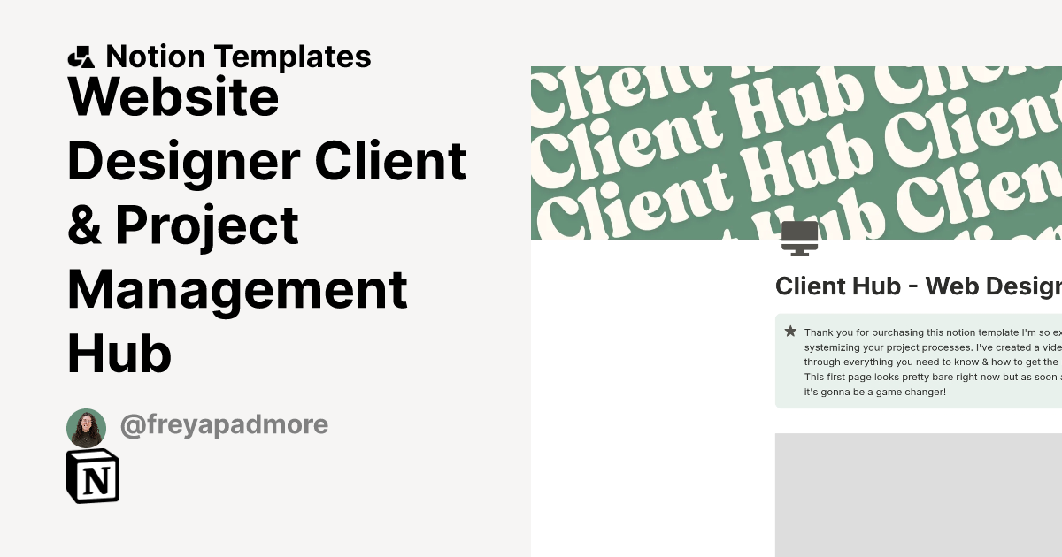 Website Designer Client & Project Management Hub Template by Freya ...