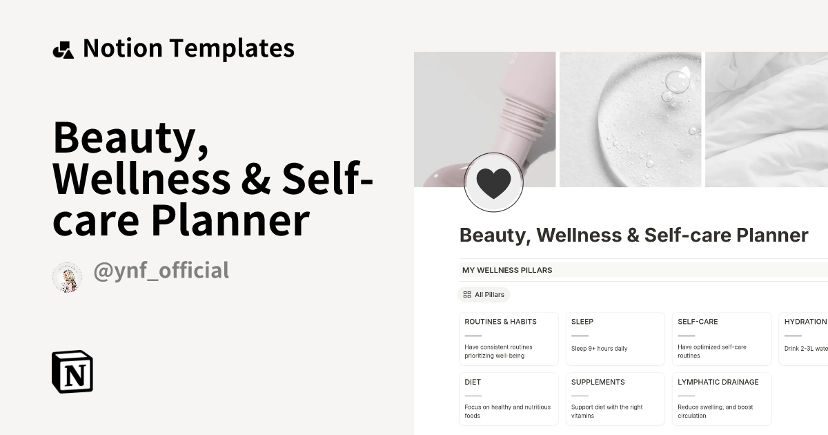 Beauty, Wellness & Self-care Planner Template | Notion Marketplace